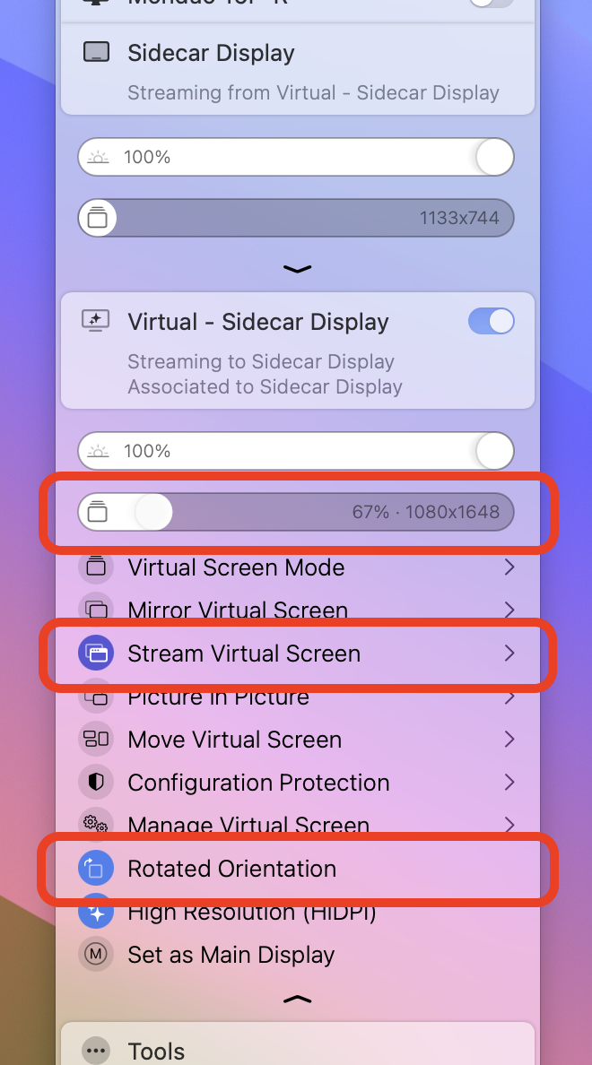 分辨率和旋转控制